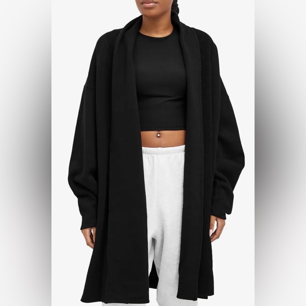 Joah Brown French Terry  Oversized Cardigan Black ONE SIZE